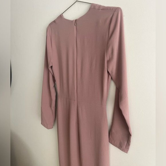Aritzia Babaton Tadao Taupe Midi Longsleeve  Dress - Picture 7 of 10